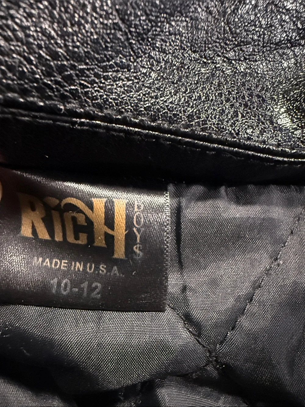 Rich Boy$ - Balenciaga Black Leather Bomber Jacket with White Logo